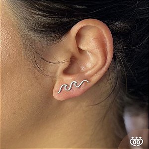 BRINCO PRATA 925 EAR CUFF ONDA 2,5 cm