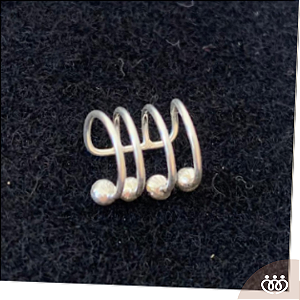 PIERCING PRATA 925 FAKE DUPLO LINHA DUPLA