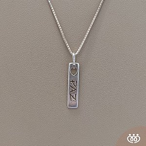 COLAR PRATA 925 PLACA PAZ