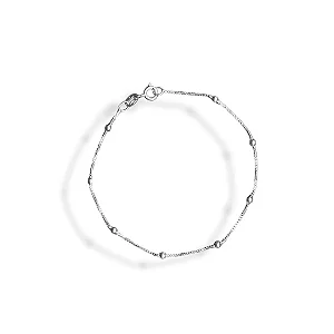 PULSEIRA PRATA 925 VENEZIANA FINA COM BOLAS
