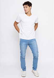Calça Slim Masculina em Jeans Azul Claro - Theodoro