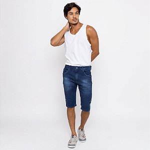 Bermuda Masculina em Jeans Escuro  Azul - Guto