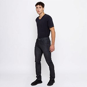 Calça Slim Masculina em Jeans Preta - Savian