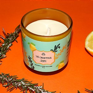 Vela Aromática Criatividade Alecrim e Limão Siciliano (Grande)  (Preço Sugerido de Venda R$83,90)