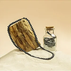 Colar de Hematita Em Esfera (Proteção Energética)