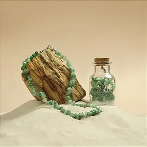 Colar de Quartzo Verde Com Extensor de Tamanho (Cura e Bem estar)