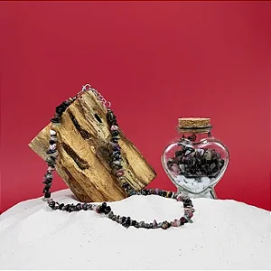 Colar com Mix de Turmalinas Multiplos Poderes Com Extensor de Tamanho