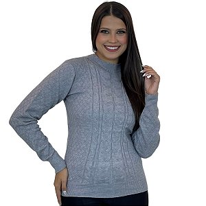 Blusa De Frio Modal 4 Trança Feminina Trico Inverno Tricot