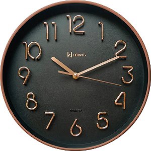 Relógio Parede Herweg 6493 | Silencioso e Analógico com Sweep e Relevo