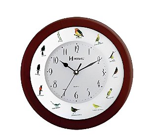 Relógio de Parede Herwerg | Canto De Pássaros Brasileiros  | Ipê 30cm 6370
