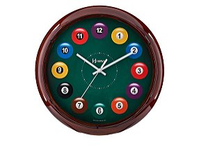 Relógio Parede Sinuca Bilhar Sala Jogos 40cm Herweg 660117