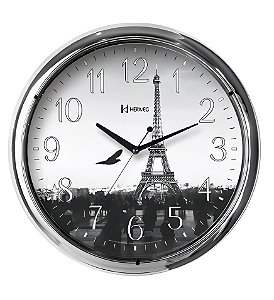 Relógio De Parede 40cm Silencioso Cromado Herweg 660057