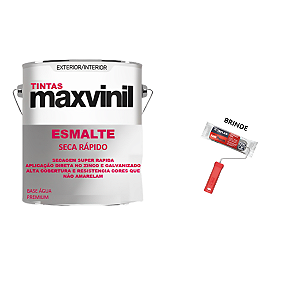 Tinta Seca Rápido Metal Madeira Maxvinil 900ml + Rolo