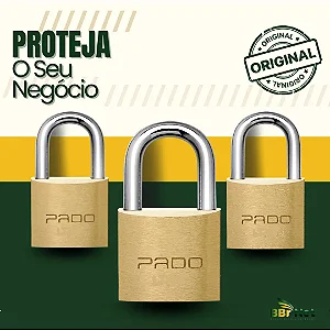 Kit 3 Cadeados Pado 20mm Mesmo Segredos Iguais Mesma Chave