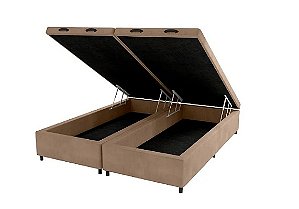 Base Box Applauso c/ Bau 1,93 cm x 2,03 mx 43cm Suede BG-King Size