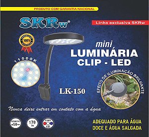 SKRw LUMINARIA CLIP LED LK-150 PRETA   4W BIVOLT