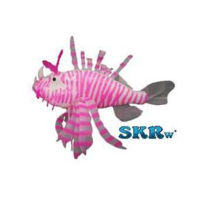 SKRw PEIXE DE SILICONE LION FISH 13X8CM ROSA/BRANC