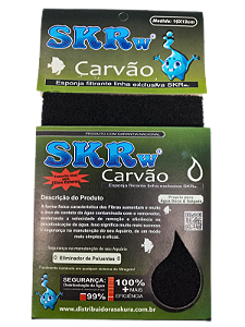 ESPONJA SKRw FILTRANTE CARVAO ATIVADO   16X12CM