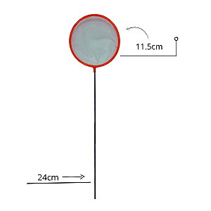 SKRw REDE P/ AQUARIO REDONDA RASA 11.5CM CABO 24MC