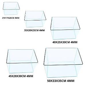 SKRw AQUARIO CANTO CURVO RETANGULAR JOGO DE 31CM A 50CM