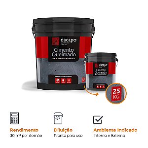 Cimento Queimado Dacapo - Áreas Molhadas, Paredes e Fachadas 25 kg