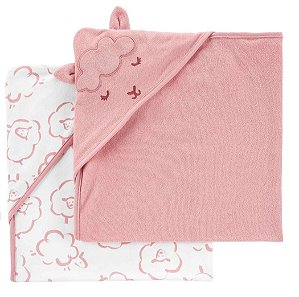 Kit 2 toalhas ovelhinha Carter's rosa