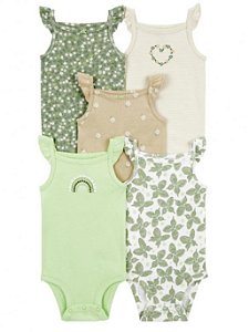 Kit body alcinha Carter's Nova Coleção verde floral