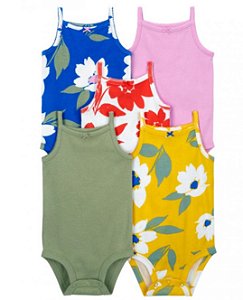 Kit body alcinha Carter's Nova Coleção verde floral