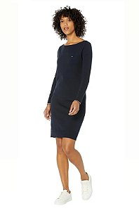 Vestido tricô Tommy Hilfiger Azul marinho GG