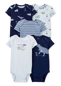Kit body Carter's Dinossauro Azul Nova Coleção