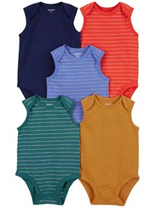 Kit body regata Carter's colorido Nova Coleção
