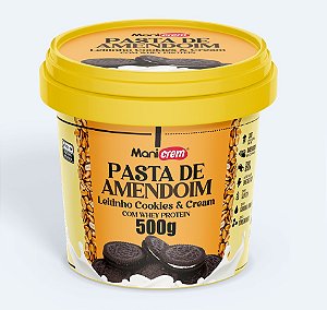 Pasta de Amendoim Leitinho Cookies e Cream com Whey Protein 500g - Manicrem