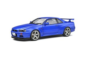 Miniatura Nissan Skyline GT-R (R34) 1999 Azul Bayside 1:18 Solido