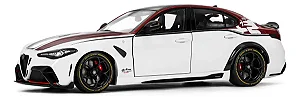 Alfa Romeo Giulia GTA-M 2023 Branco e Vermelho 1:18 Solido