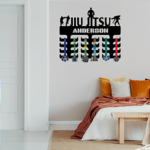 Porta Medalhas Jiu-Jitsu com Nome