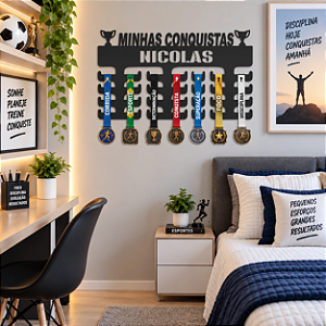 Porta Medalhas Minhas Conquistas com Nome