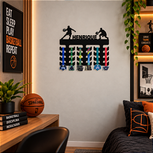 Porta Medalhas Basquete Masculino com nome
