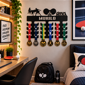 Porta Medalhas Tênis de Mesa com Nome