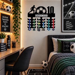Porta Medalhas Futebol Bola Nome e Número
