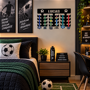 Porta Medalhas Bola Vazada com Nome