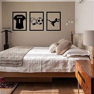 Kit de Quadros Camisa Luvas Goleiro com Nome e Número