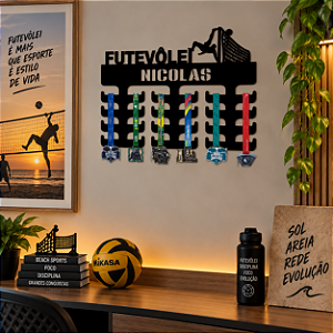 Porta Medalhas Futevôlei com Nome