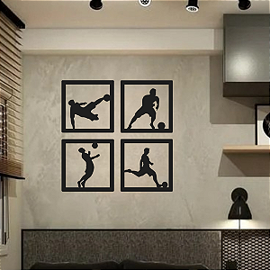 Kit 4 Quadros Futebol Masculino