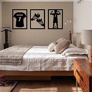 Kit de Quadros Camisa Chuteiras Menina com Nome e Número