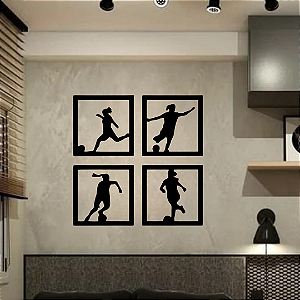 Kit 4 Quadros Futebol Feminino
