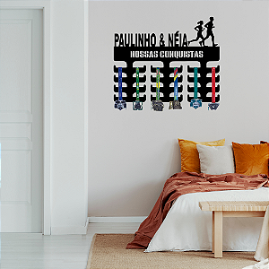 Porta Medalhas Corrida Casal com Nome