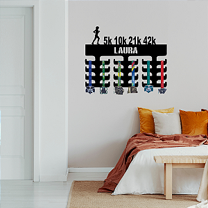 Porta Medalhas Corrida 5k10k21k42k Feminino com Nome