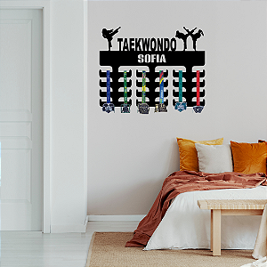 Porta Medalhas Taekwondo Feminino com Nome