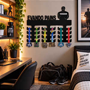 Porta Medalhas Treinador com Nome