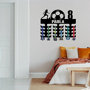 Porta Medalhas Futebol Bola Feminino Nome e Número